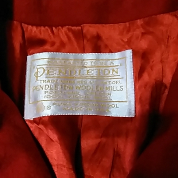 Pendleton Double Breasted Red Pea Coat 100% Wool - Picture 2 of 4